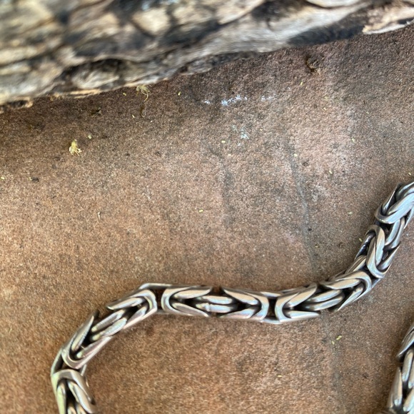 Sterling silver Byzantine link bracelet - Picture 7 of 10